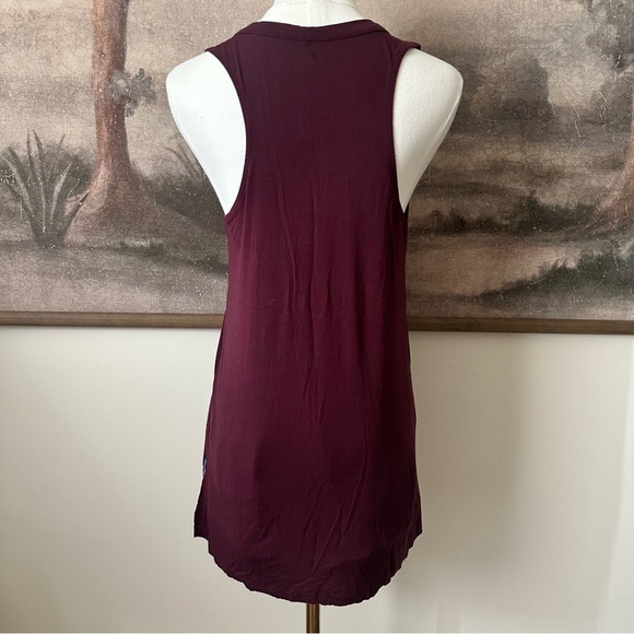 American Eagle Outfitters Burgundy Ladder V-Neck Tank Top - Picture 3 of 5
